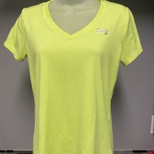 Under Armour Women's Neon Yellow V-Neck Top